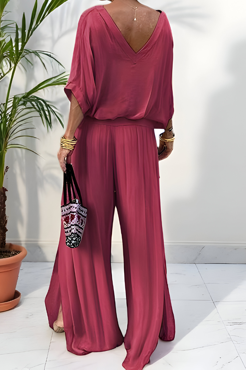 Hennie™ | Elegante Jumpsuit met Wijde Pijpen