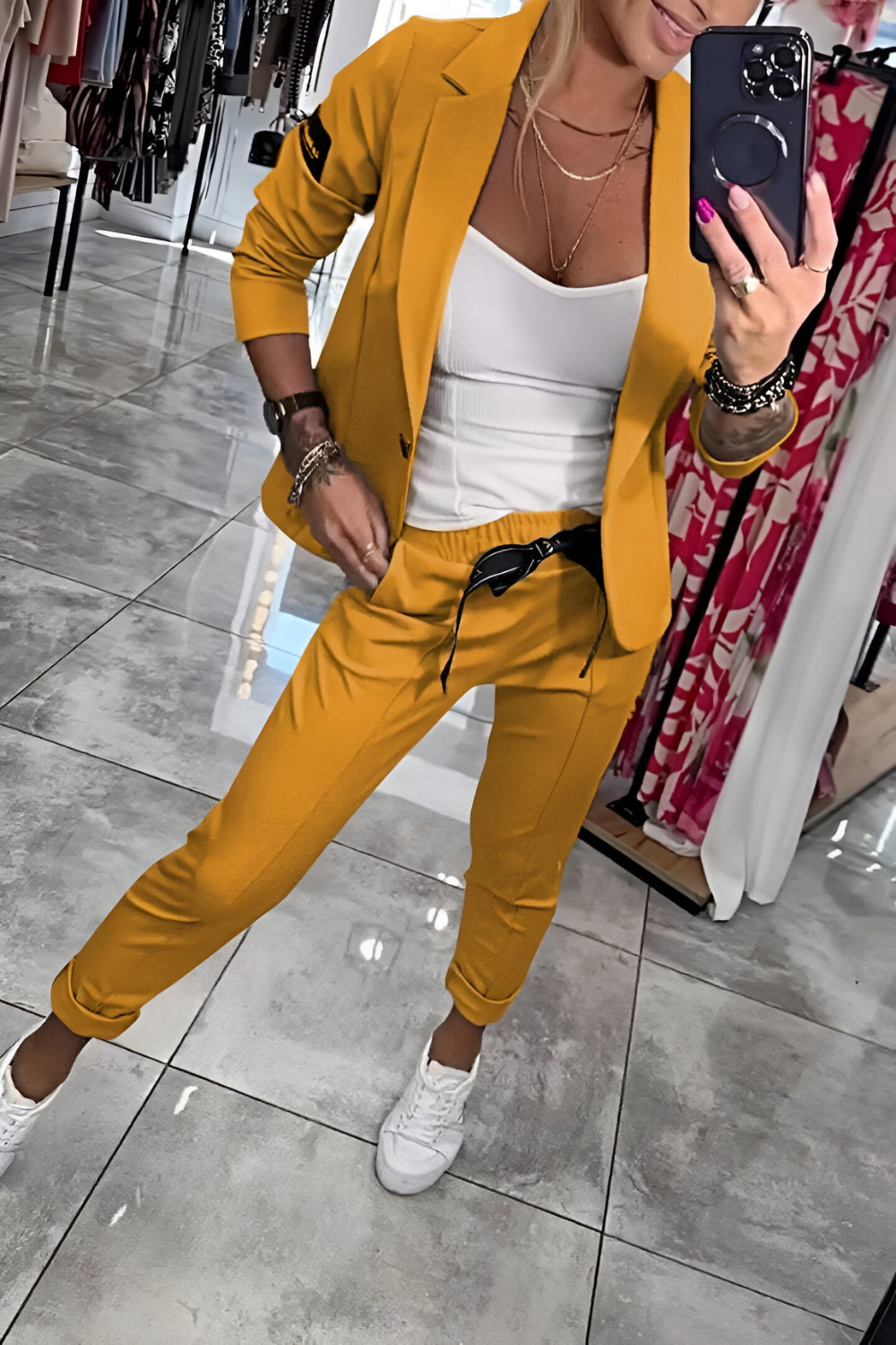 Mirella™ | Stijlvol Tweedelig Blazerpak met Broek