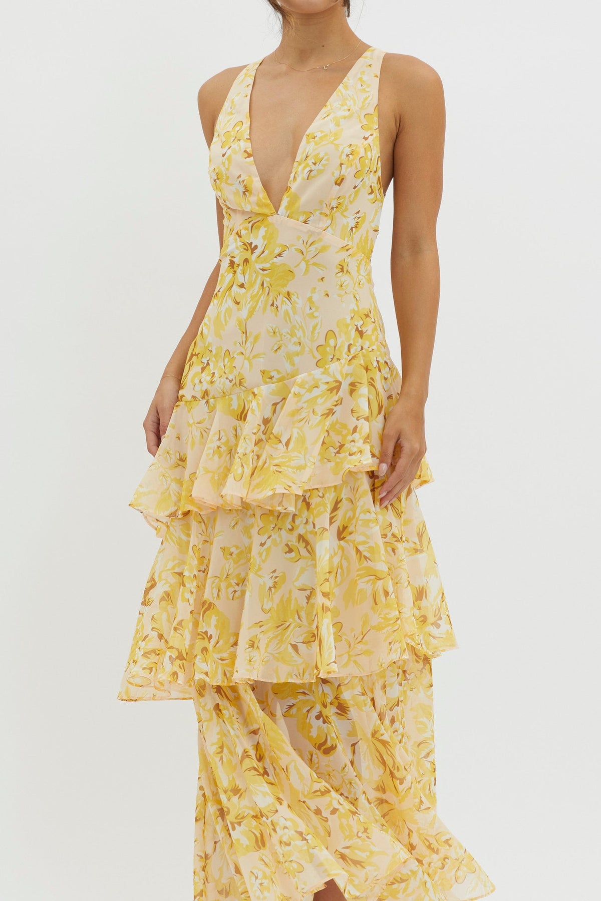 Bente™ | Elegante Gelaagde Maxi-jurk met Print