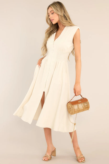 Lara™ | Elegante midi-jurk met ritssluiting en split