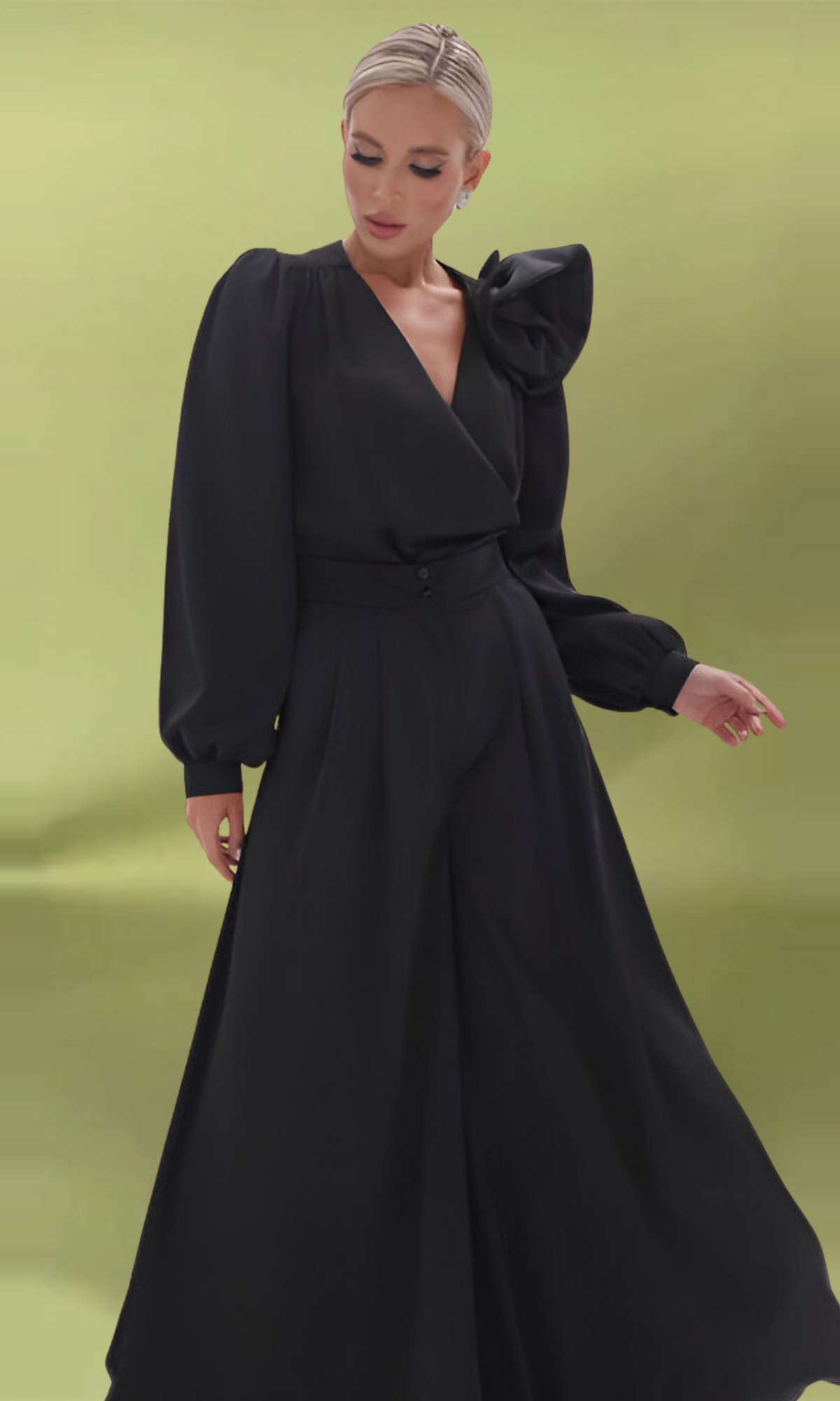 Leonie™ | Elegante Satijnen Blouse & Broek Set