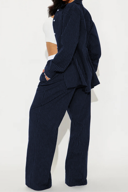 Tessa™ | Gestreepte Comfortabele Tweedelige Set