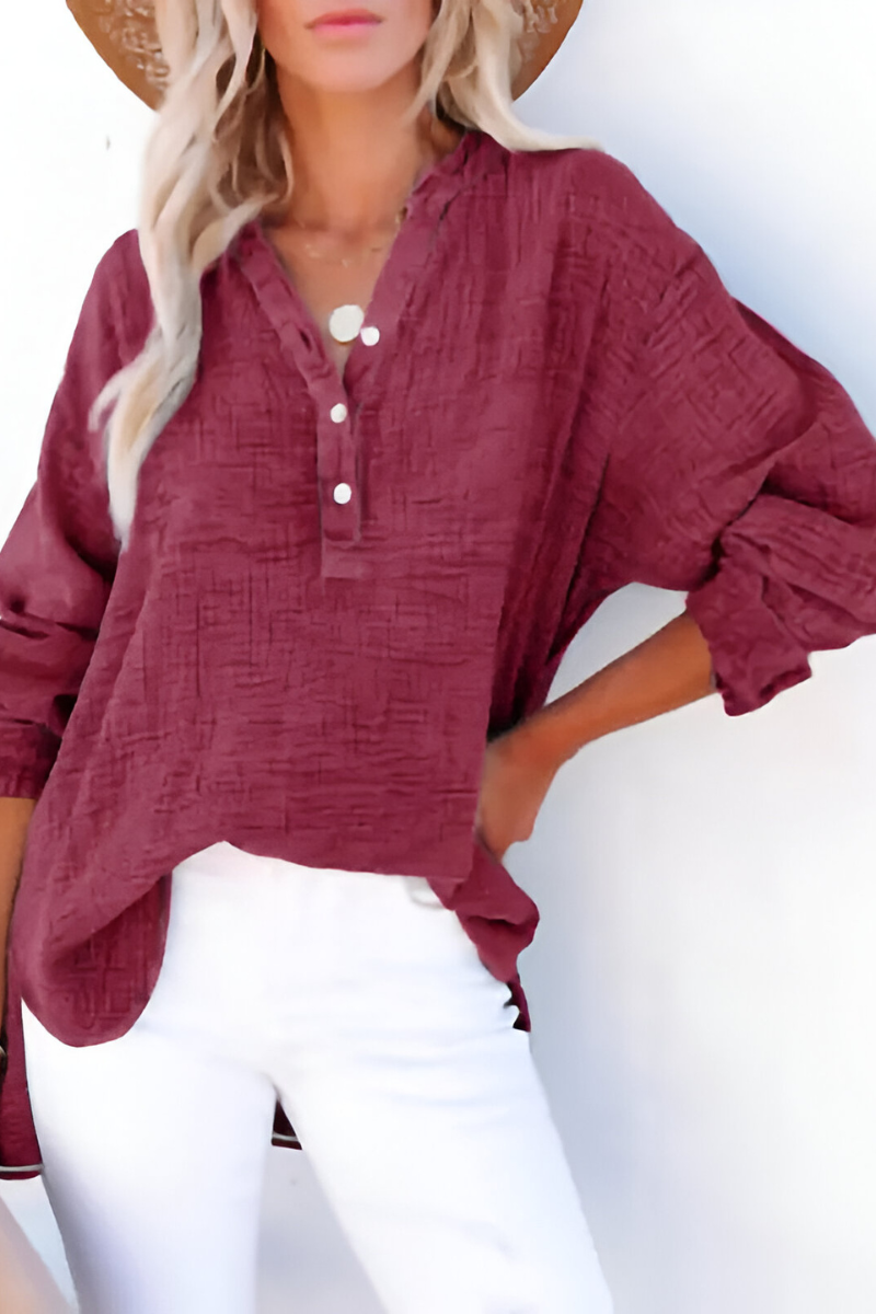 Luzia™ | Comfortabele katoenen blouse met verfijnde afwerking