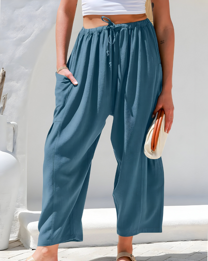 Elisa™ | Luchtige linnen broek met elastische taille
