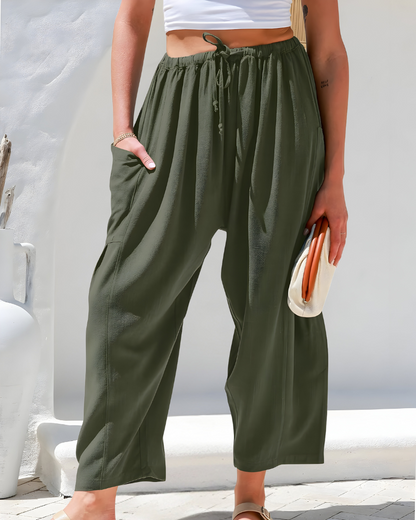 Elisa™ | Luchtige linnen broek met elastische taille