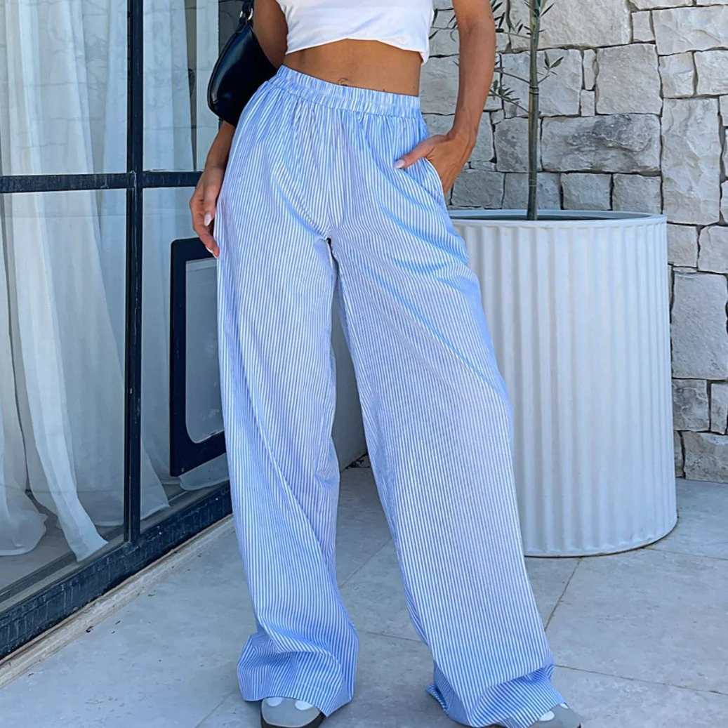Anne | Comfortabele Gestreepte Broek