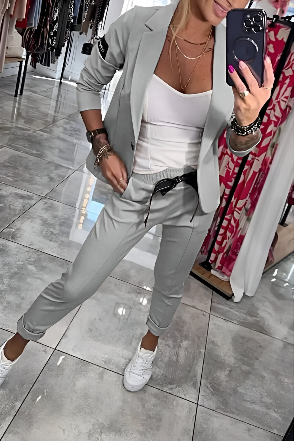 Mirella™ | Stijlvol Tweedelig Blazerpak met Broek