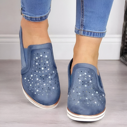 Lisa™ | Orthopedische Sleehak Loafers met Strass-steentjes