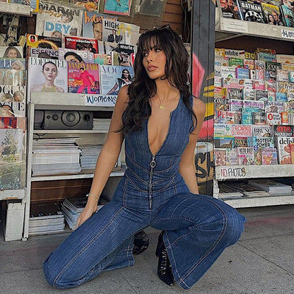 Carice™ | Rugloze Denim Jumpsuit