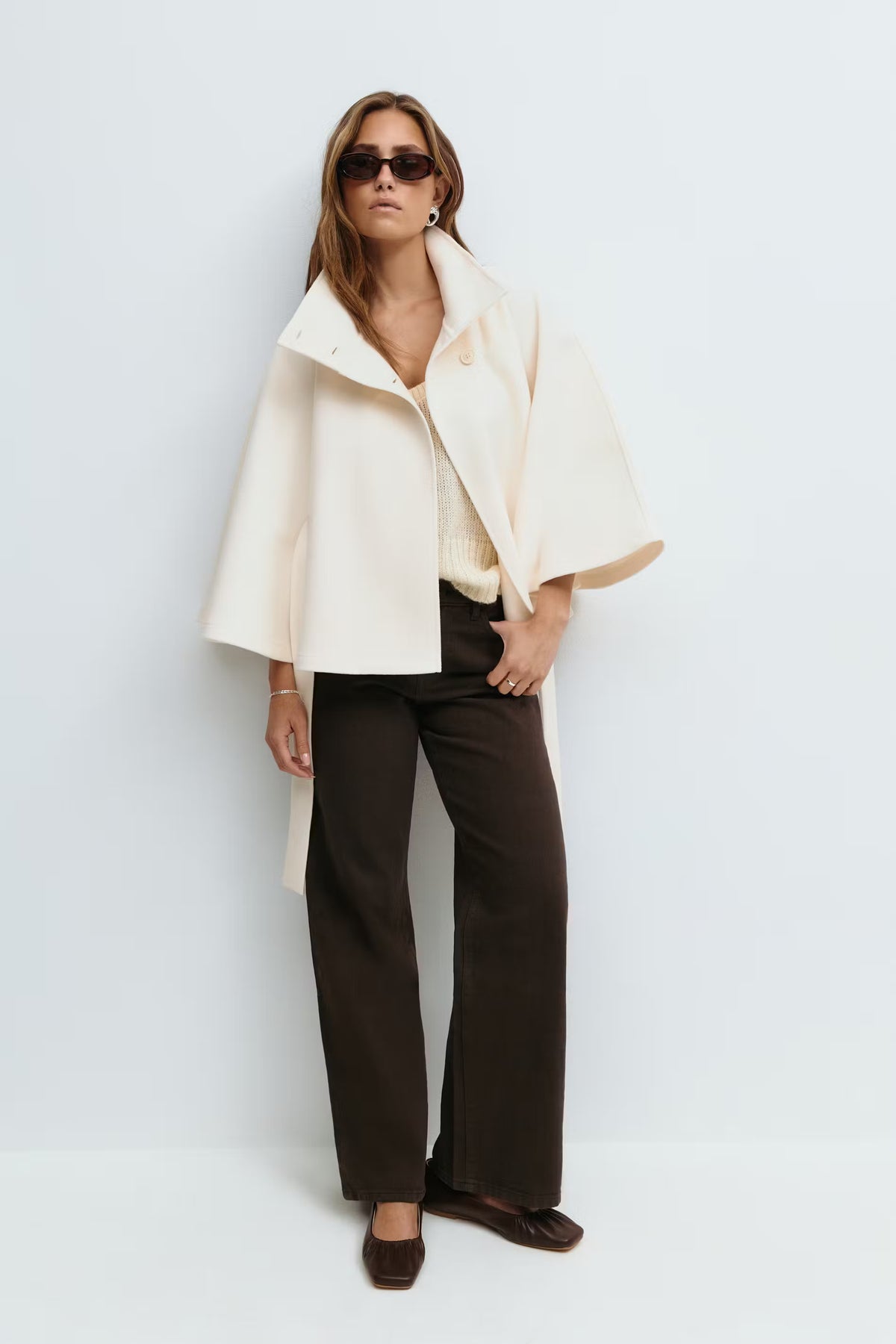 Aurora™ | Elegante Wolmix Cape met Ceintuur