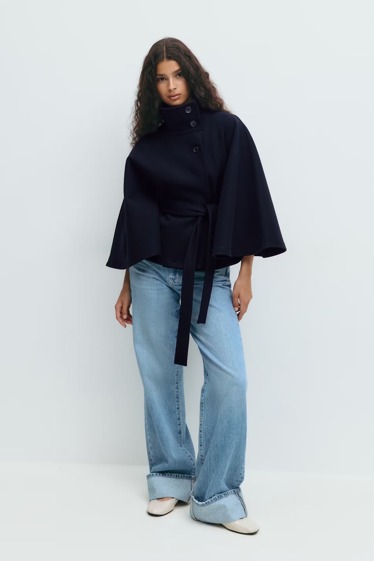 Aurora™ | Elegante Wolmix Cape met Ceintuur