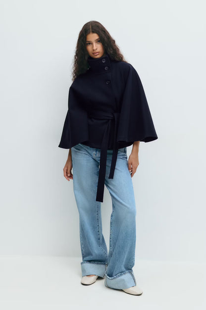 Aurora™ | Elegante Wolmix Cape met Ceintuur