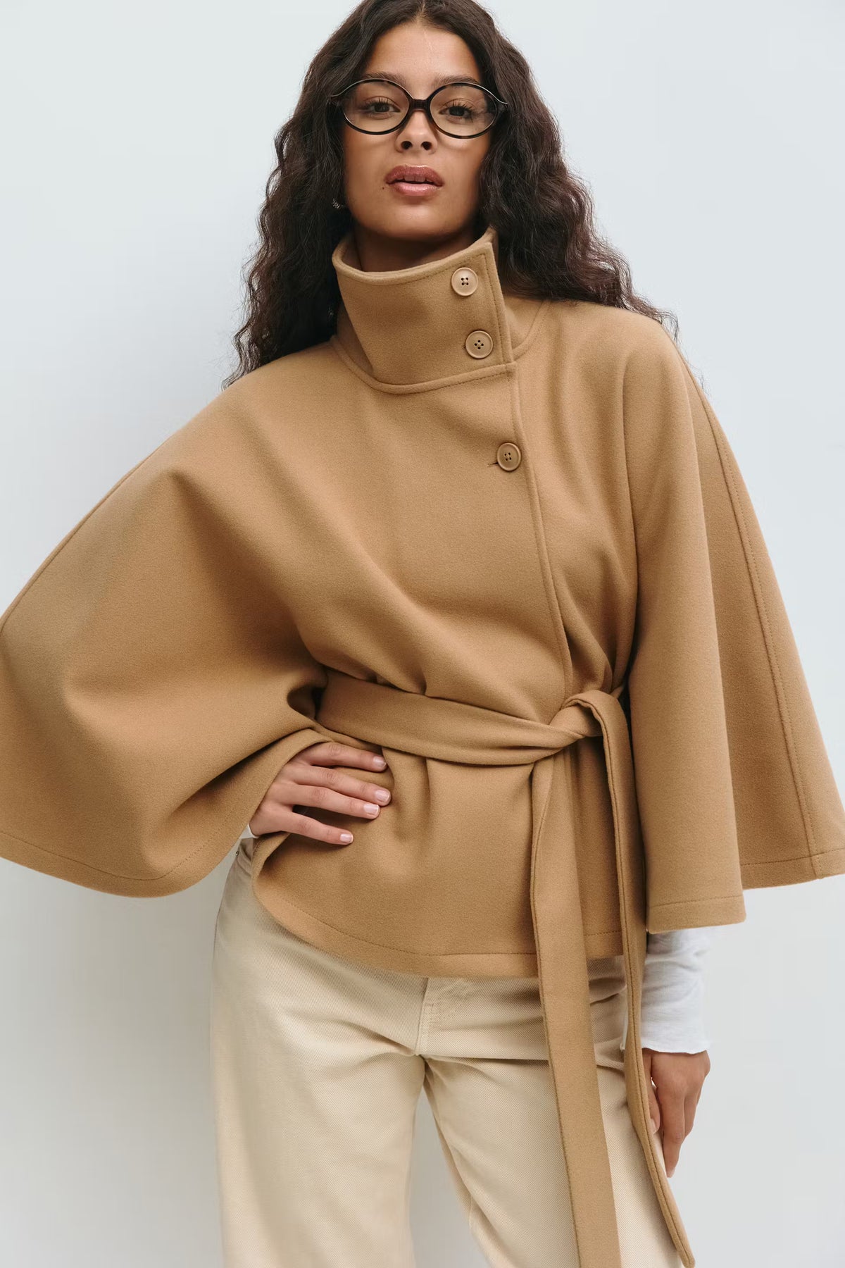 Aurora™ | Elegante Wolmix Cape met Ceintuur