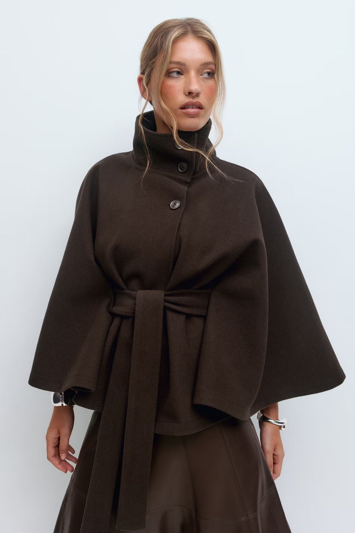 Aurora™ | Elegante Wolmix Cape met Ceintuur