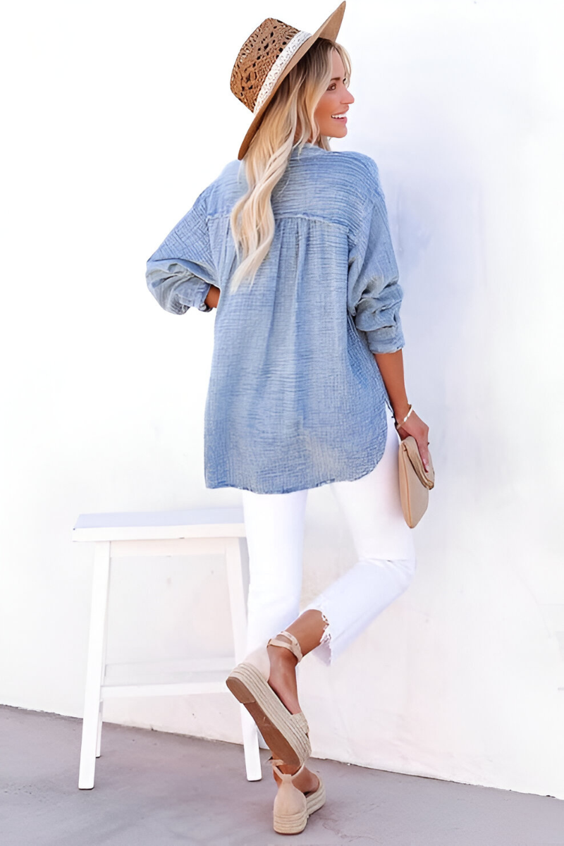 Luzia™ | Comfortabele katoenen blouse met verfijnde afwerking