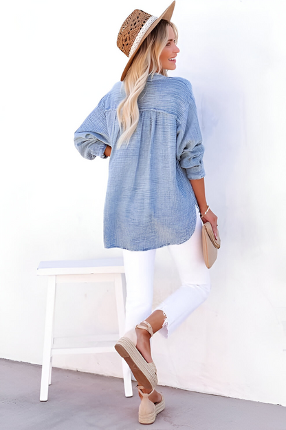 Luzia™ | Comfortabele katoenen blouse met verfijnde afwerking