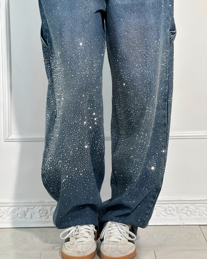Loua™ | Denim Jeans met Sterrenstof