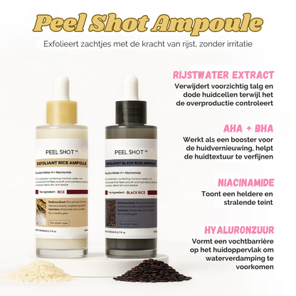 Peelshot™ | Duo Rijst Exfoliant Voor Stralende En Zuivere Huid