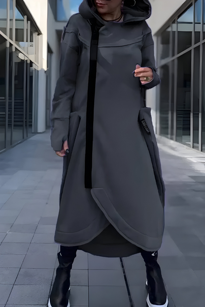Estelle™ | Lange Hoodie Jurk met Ritssluiting