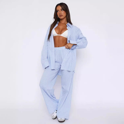 Anne | Comfortabele Gestreepte Broek