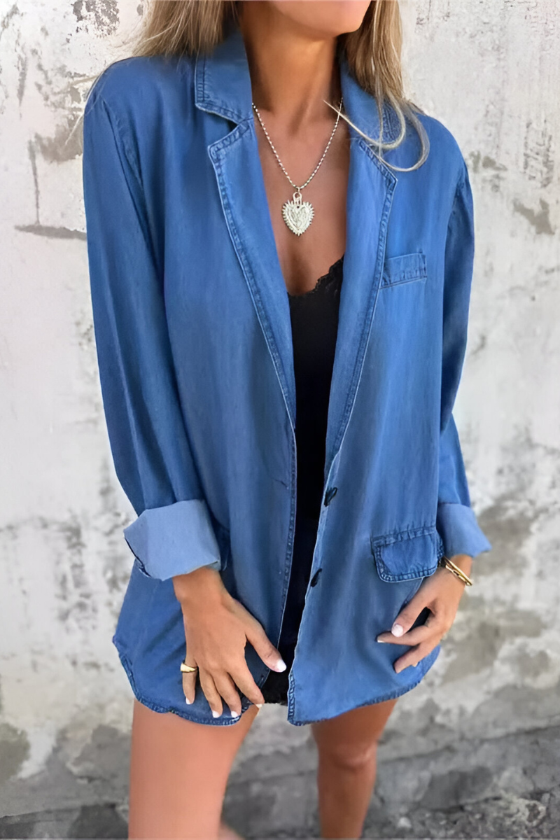 Elina™ | Denim-look oversized hemd