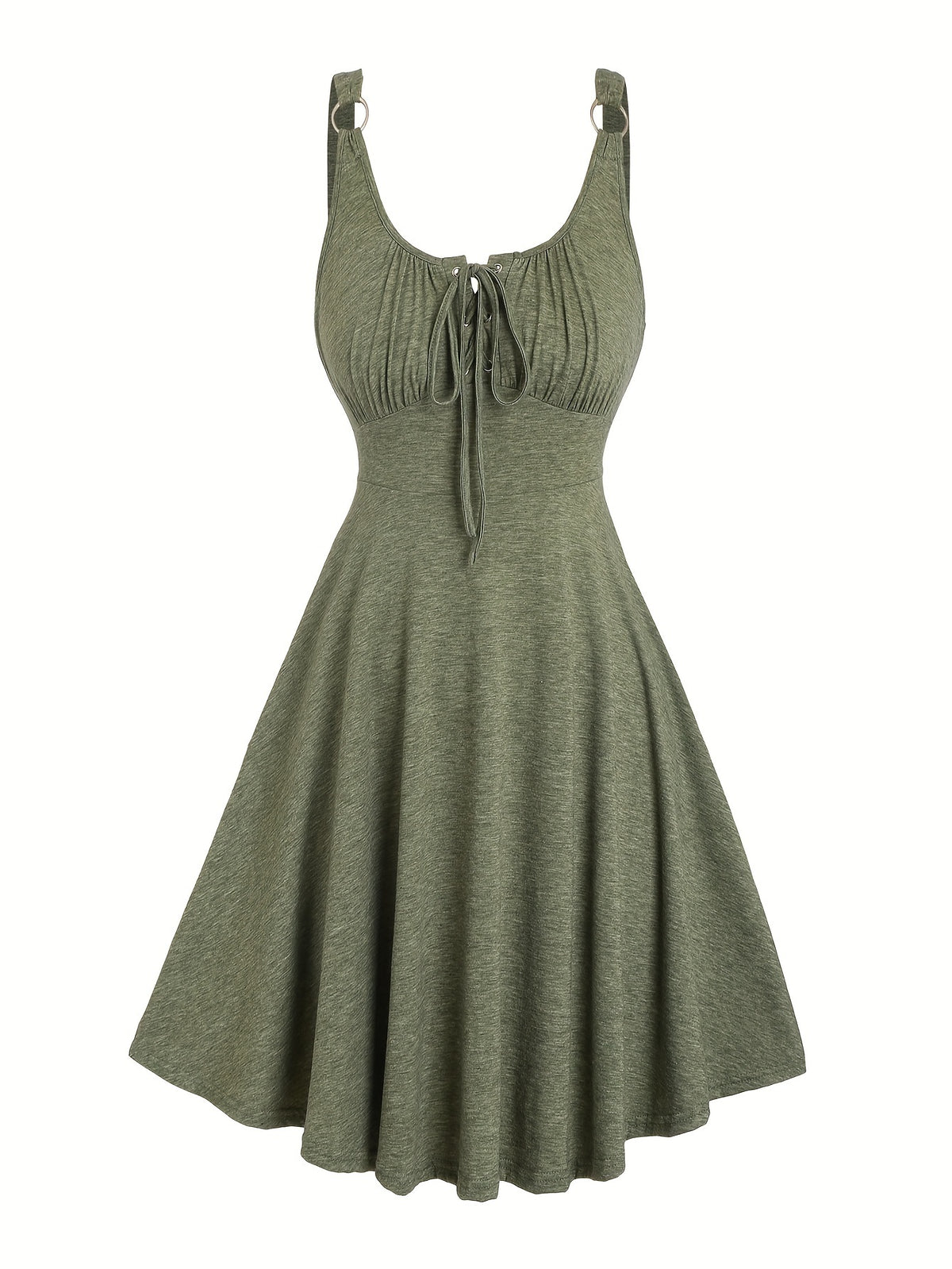Jade™ | Casual jurk met striksluiting en ronde hals