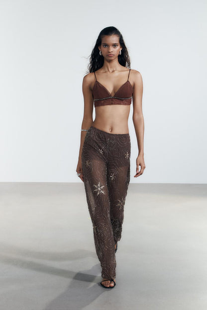 Lydia™ | Kralen Mesh Broek met Kristallen