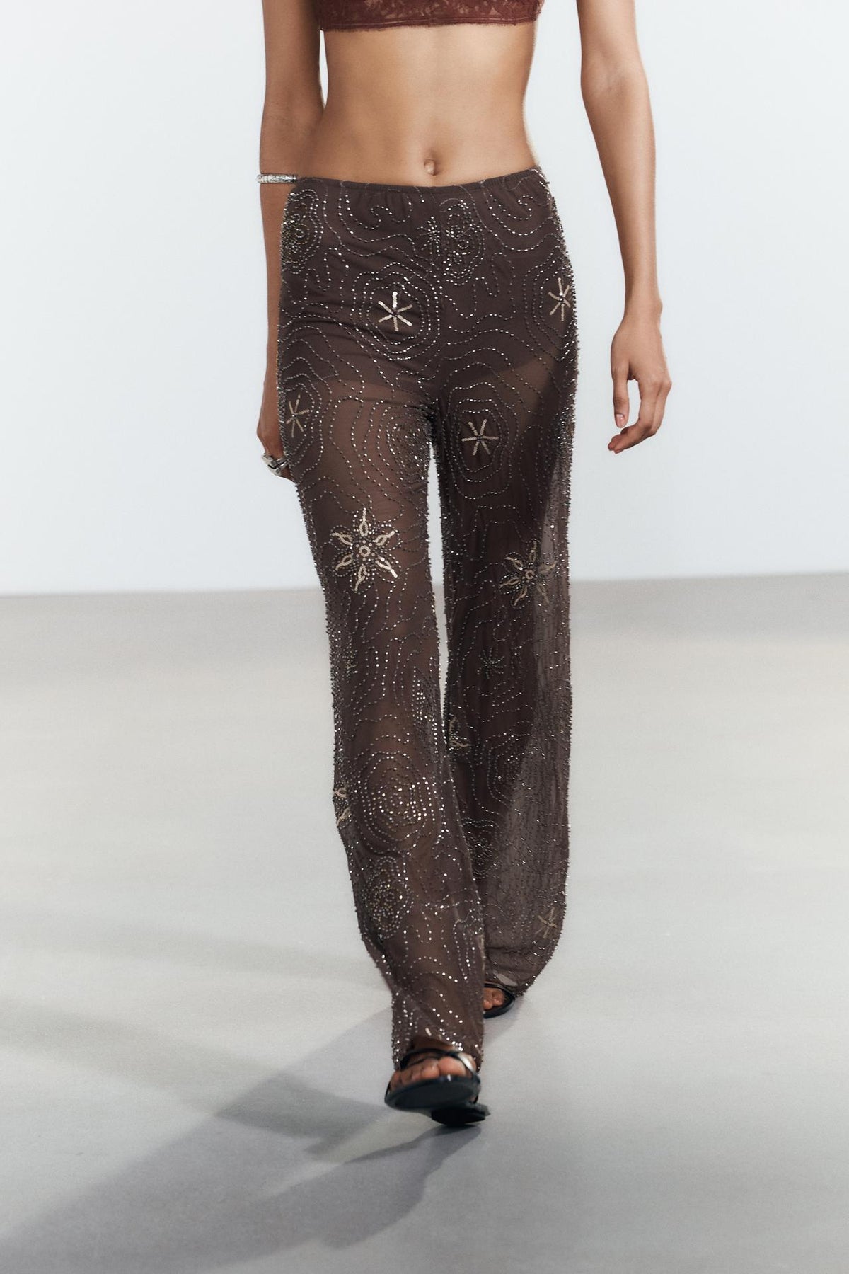 Lydia™ | Kralen Mesh Broek met Kristallen