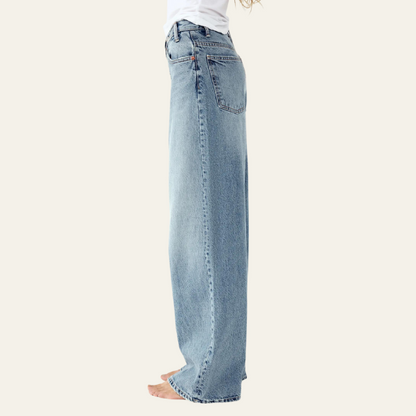 Noor™ | Trendy Twist Jeans met High Waist & Relaxte Pijpen
