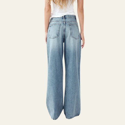 Noor™ | Trendy Twist Jeans met High Waist & Relaxte Pijpen