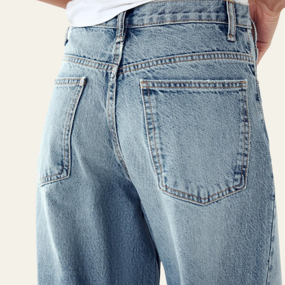 Noor™ | Trendy Twist Jeans met High Waist & Relaxte Pijpen