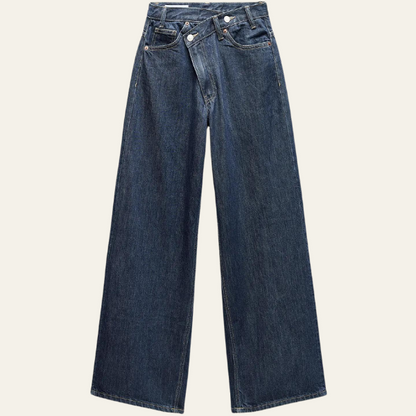 Noor™ | Trendy Twist Jeans met High Waist & Relaxte Pijpen