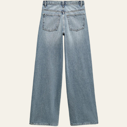 Noor™ | Trendy Twist Jeans met High Waist & Relaxte Pijpen