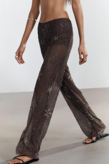 Lydia™ | Kralen Mesh Broek met Kristallen