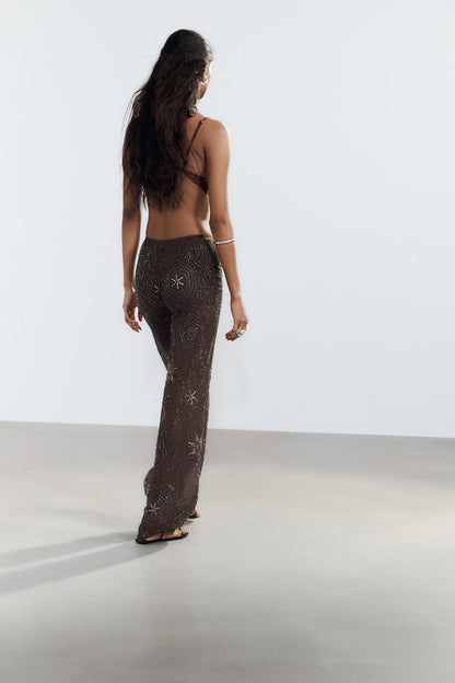 Lydia™ | Kralen Mesh Broek met Kristallen