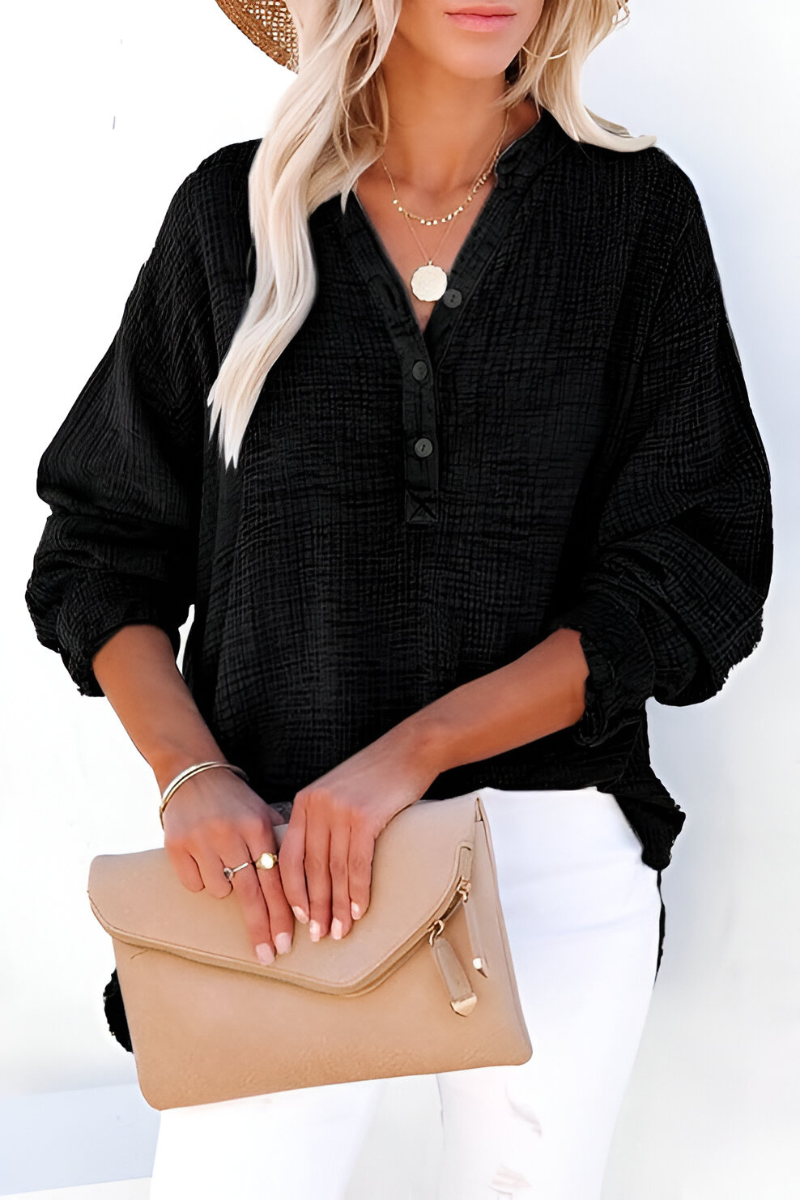 Luzia™ | Comfortabele katoenen blouse met verfijnde afwerking