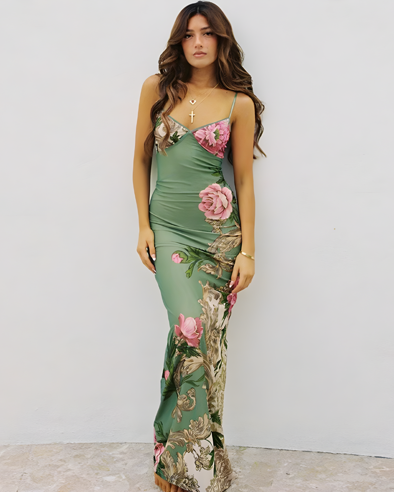 Jinte™ | Maxi-jurk met Bloemenmotief
