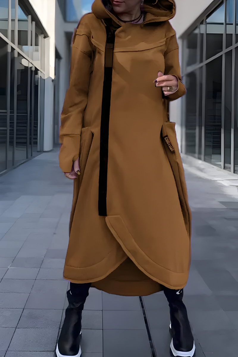 Estelle™ | Lange Hoodie Jurk met Ritssluiting