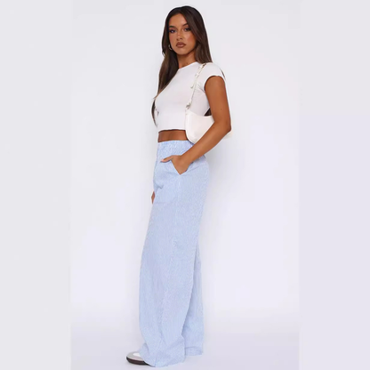 Anne | Comfortabele Gestreepte Broek