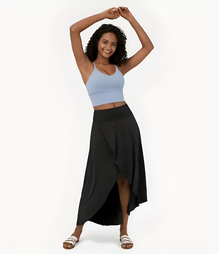 Elise™ | 2-in-1 sneldrogende casual midi rok met hoge taille en lage ruches