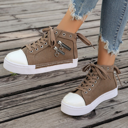 Kim™ | Orthopedische Hoge Sneakers met spijkerstof