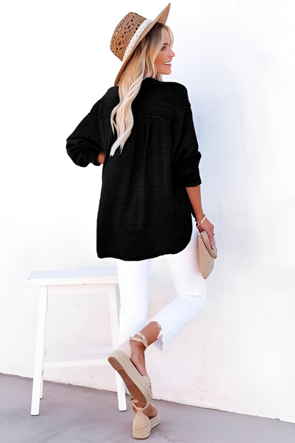 Luzia™ | Comfortabele katoenen blouse met verfijnde afwerking