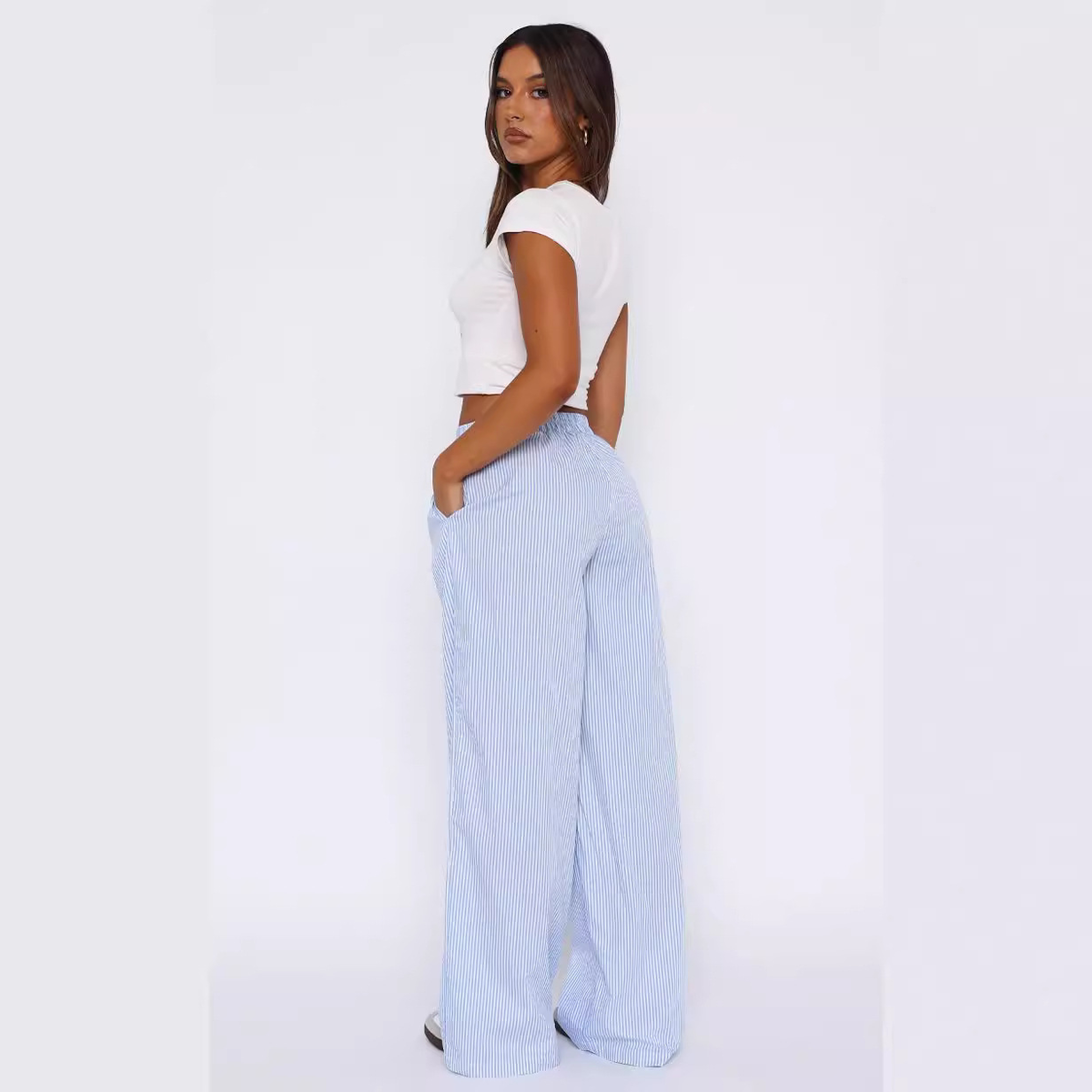 Anne | Comfortabele Gestreepte Broek