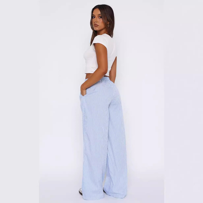 Anne | Comfortabele Gestreepte Broek