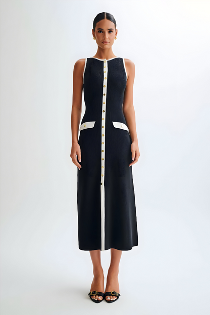 Sarah™ | Mouwloze Maxi Jurk met Knopen