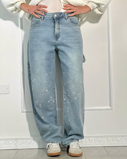 Loua™ | Denim Jeans met Sterrenstof