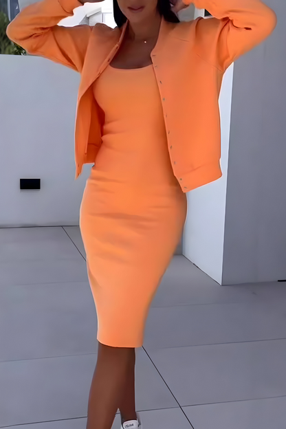 Fleur™ | Comfortabele Midi Jurk met Bijpassend Vest