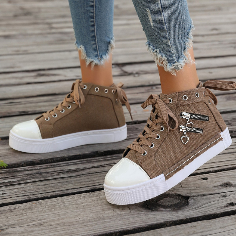 Kim™ | Orthopedische Hoge Sneakers met spijkerstof