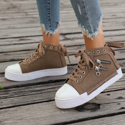 Kim™ | Orthopedische Hoge Sneakers met spijkerstof