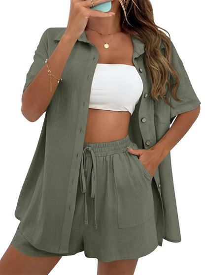 Noé™ | Luchtige co-ord set met blouse & shorts